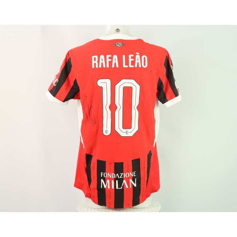 Leao's Milan Signed Official Shirt, UCL 2024/25