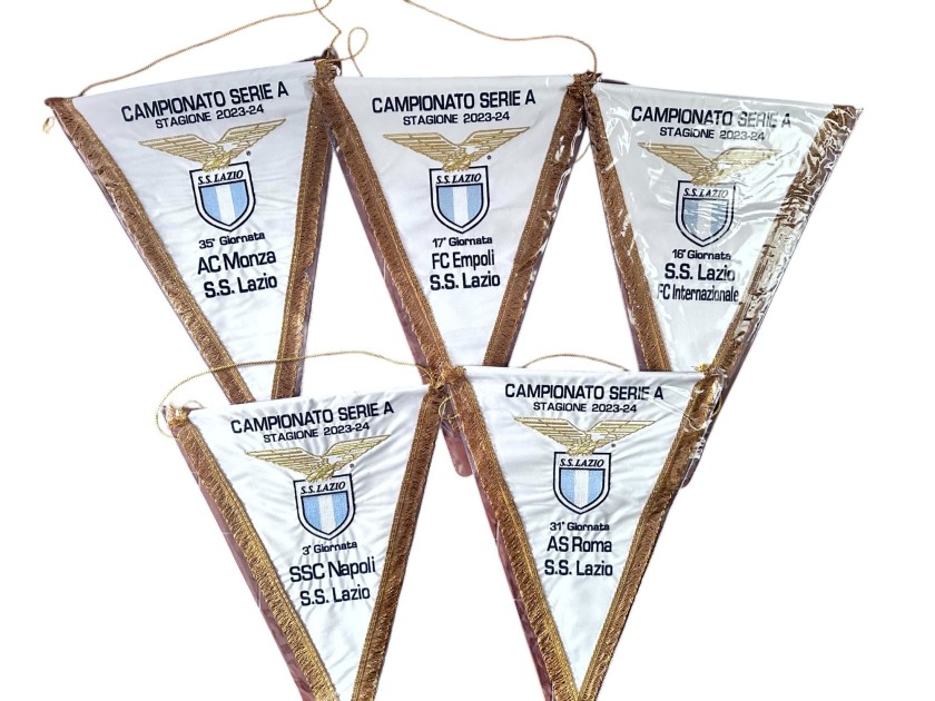 Lazio's Collection of Five Match-Issued Pennants, 2023/24