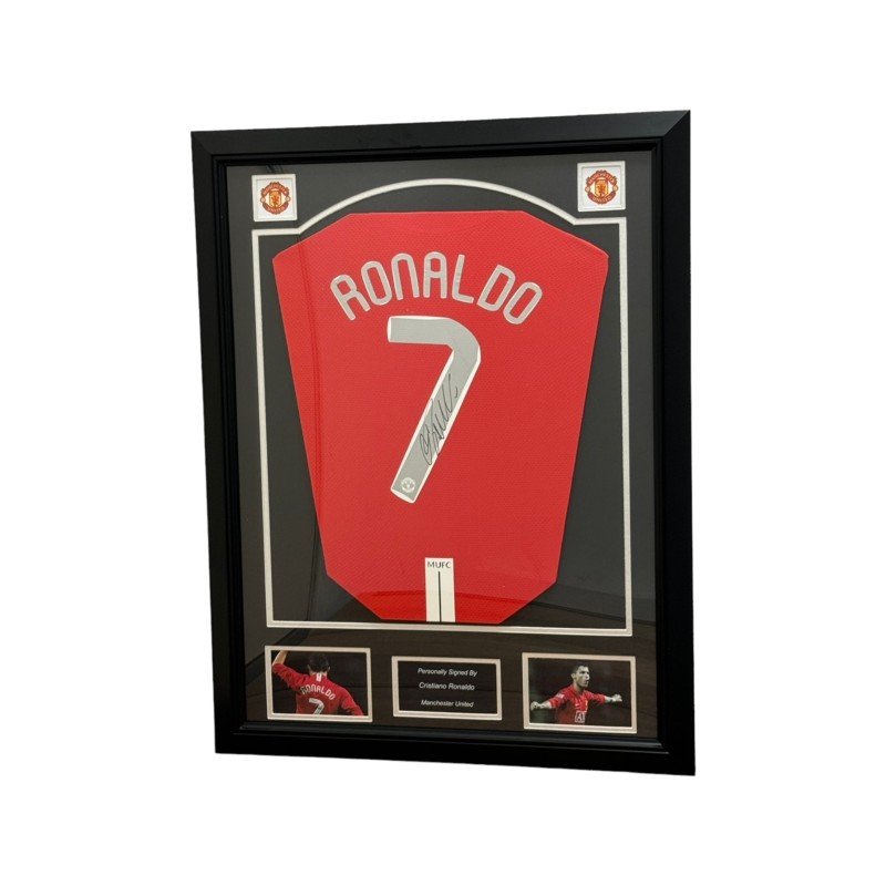 Cristiano Ronaldo's Manchester United Signed And Framed Home Shirt