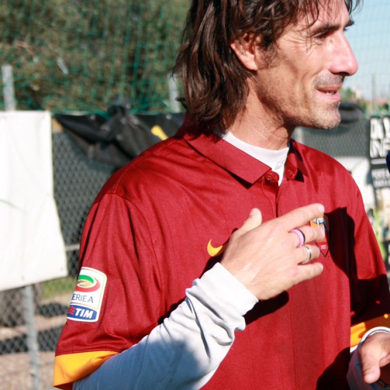 Delvecchio Roma match worn shirt, worn in Danieli memorial - Totti signed
