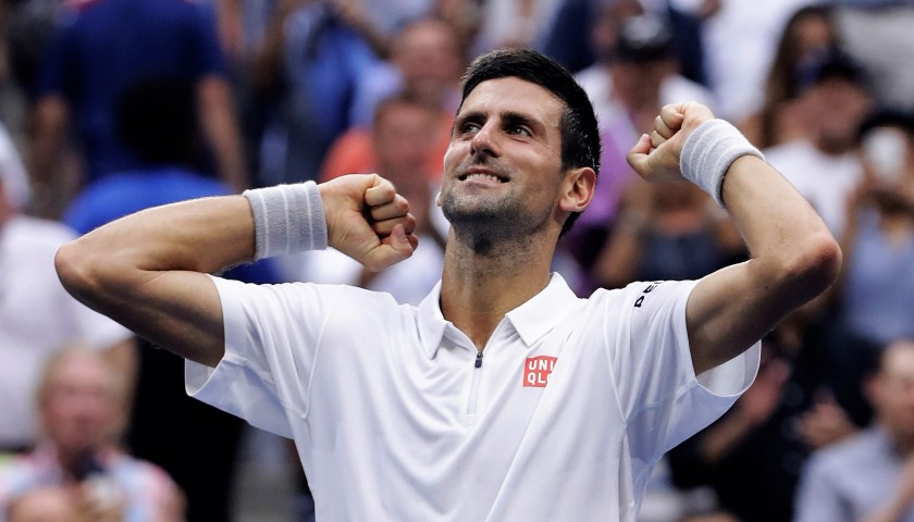 Djokovic's Worn US Open 2016 Signed Shirt