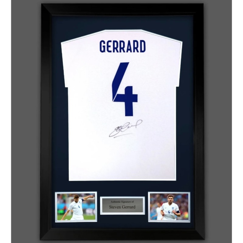 Steven Gerrard's England Signed and Framed Shirt