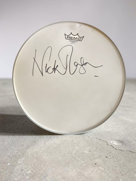 Pelle di tamburo Remo - Autografato da Nick Mason dei Pink Floyd