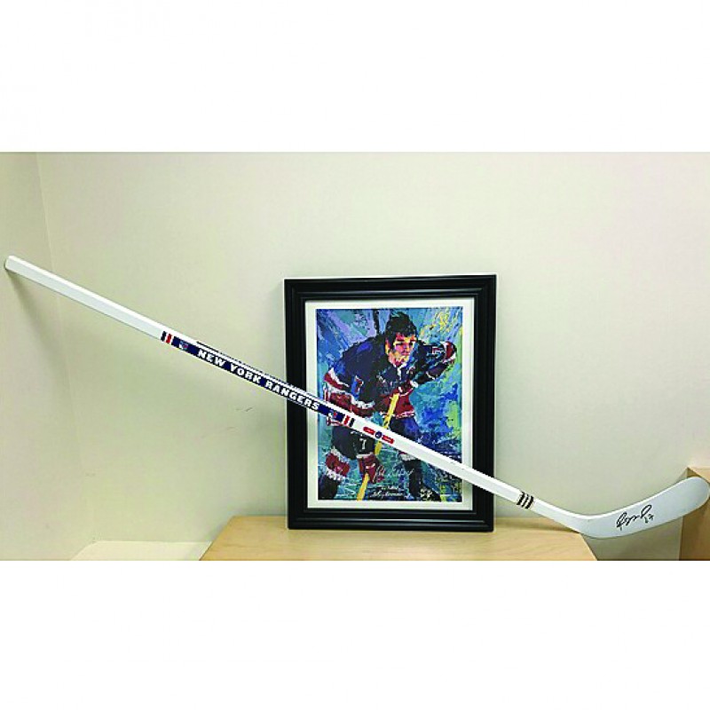 Hockey Stick and Art Signed by Rod Gilbert