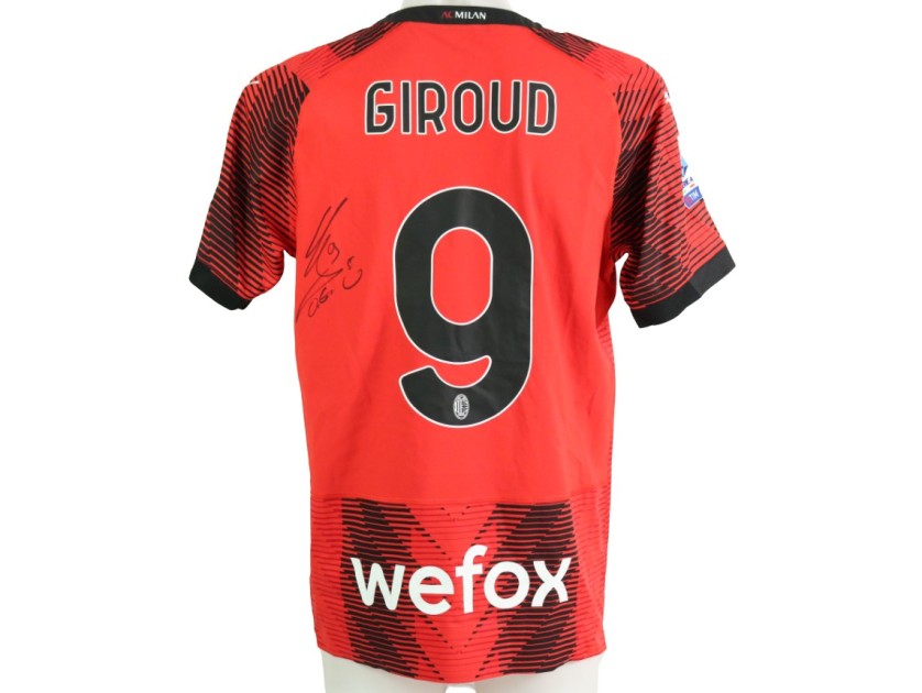 Authentic Giroud AC Milan Signed Shirt, 2023/24