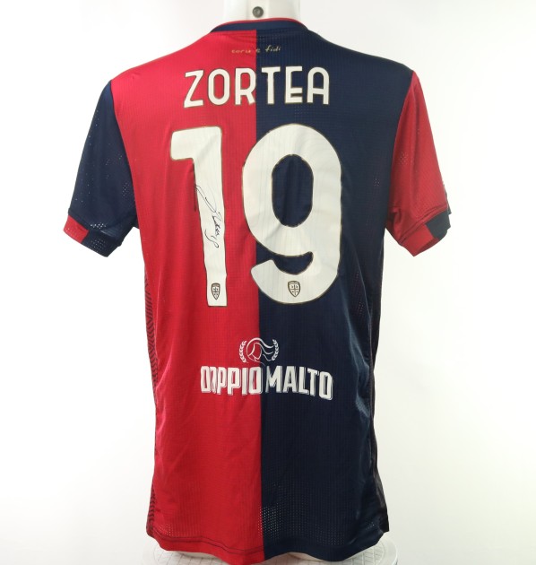 Maglia Zortea Unwashed, Cagliari vs Torino 2024 - Autografata