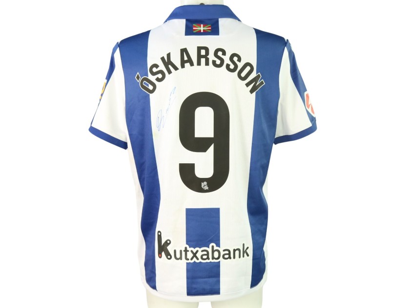 Óskarsson's Signed Unwashed Shirt, Real Sociedad vs Valencia 2024