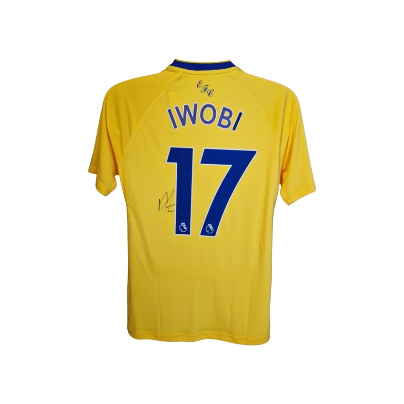 Alex Iwobi Signed 2022-23 L/S Everton Third Football Shirt