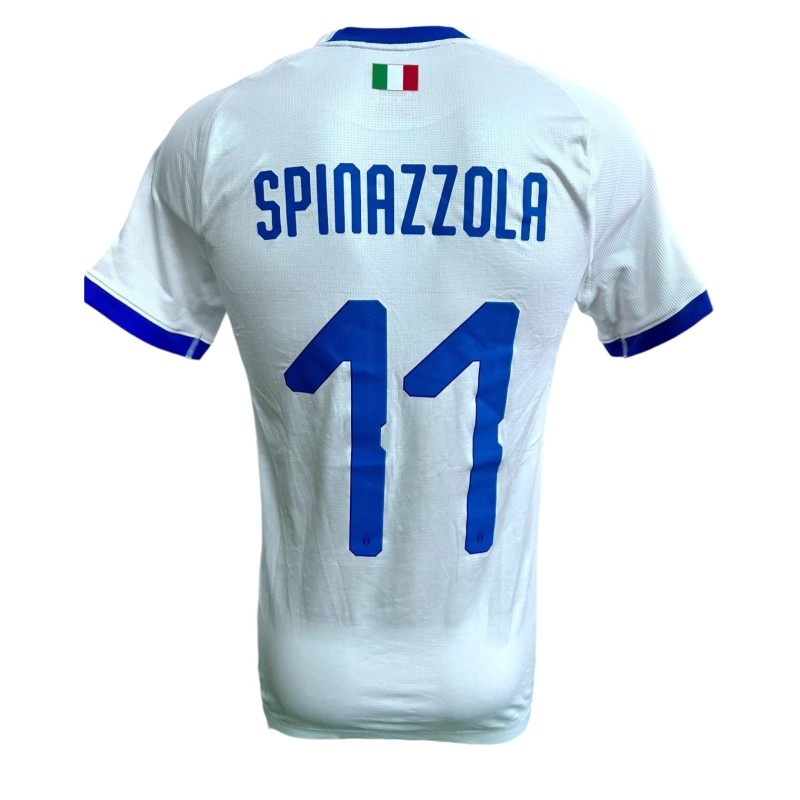 Spinazzola's Italy Match-Issued Shirt, 2018/19 - Patch "Davide sempre con Noi"