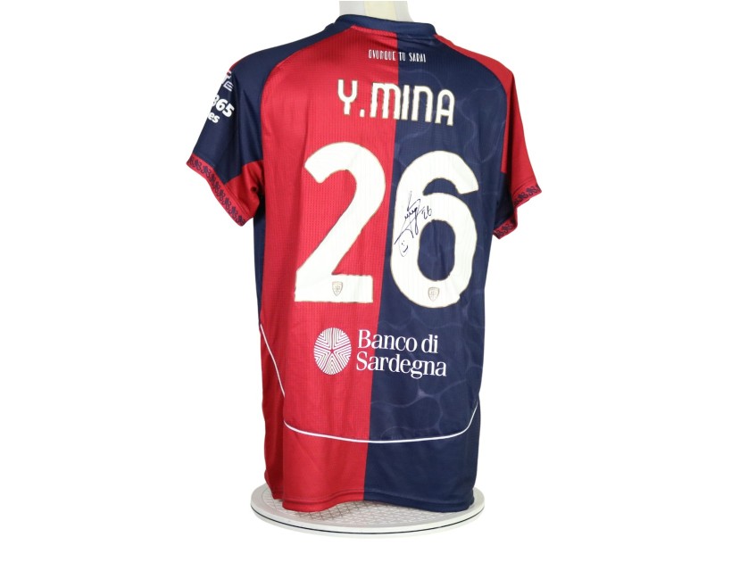 Maglia Preparata Mina Cagliari vs Genoa, 2025 - Autografata