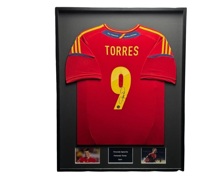 Fernando Torres' Spain 2010/11 Signed and Framed Shirt