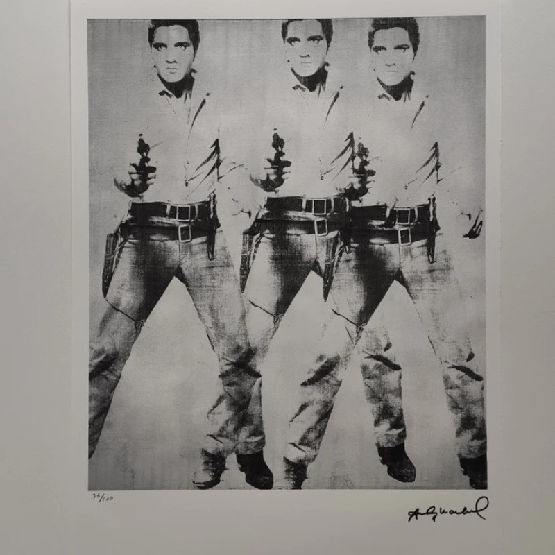 "Triple Elvis Presley" Lithograph by Andy Warhol 