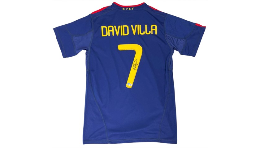 David Villa Spain 2010 World Cup Champions Signed Jersey - 3034