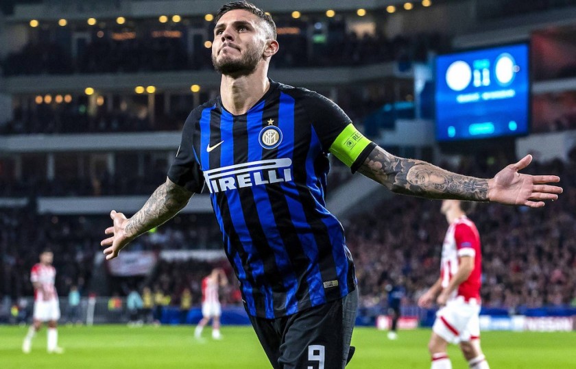 Icardi's Inter Match-Issued Shirt, UCL 2018/19