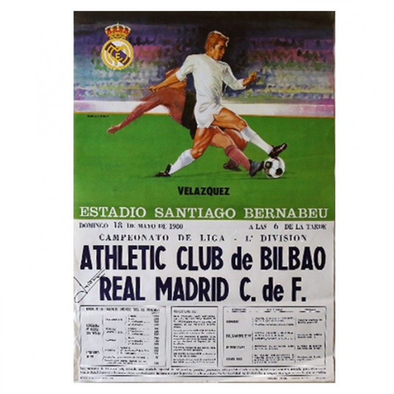 Manifesto Storico Real Madrid 1980 - Autografato da Isidro
