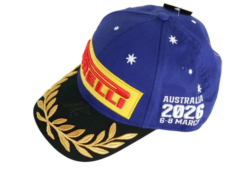 R - Cappellino ufficiale Pirelli Podium 1st Place GP Australia, 2026 - Autografato da Antonelli e Russel