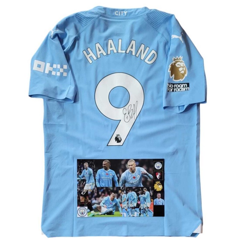 Haaland's Match Signed Shirt, Manchester City vs Bournemouth 2023 - Red Poppy