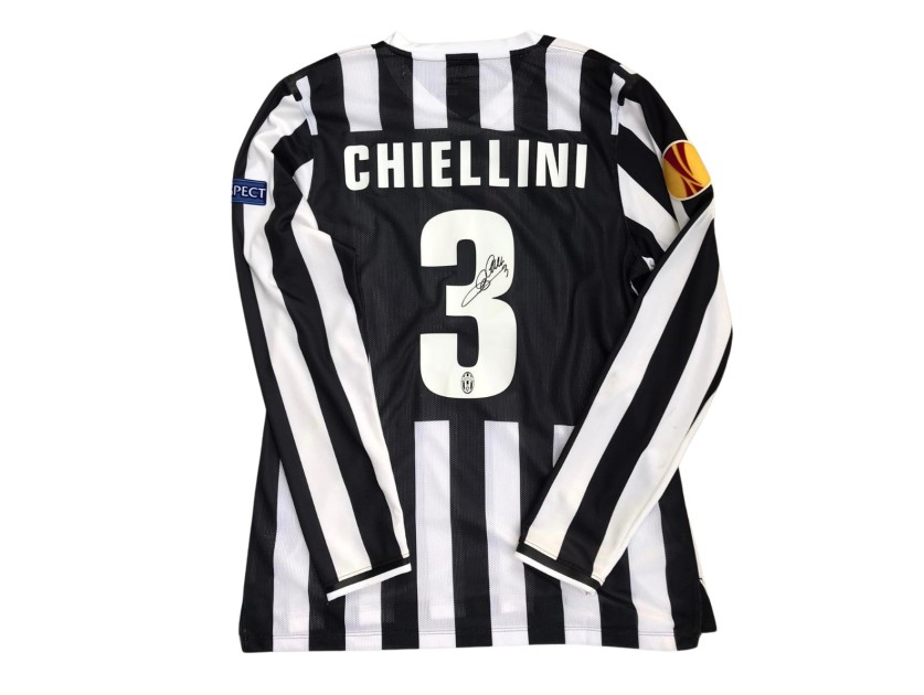 Chiellini's Unwashed Signed Shirt, Juventus vs Fiorentina EL 2014