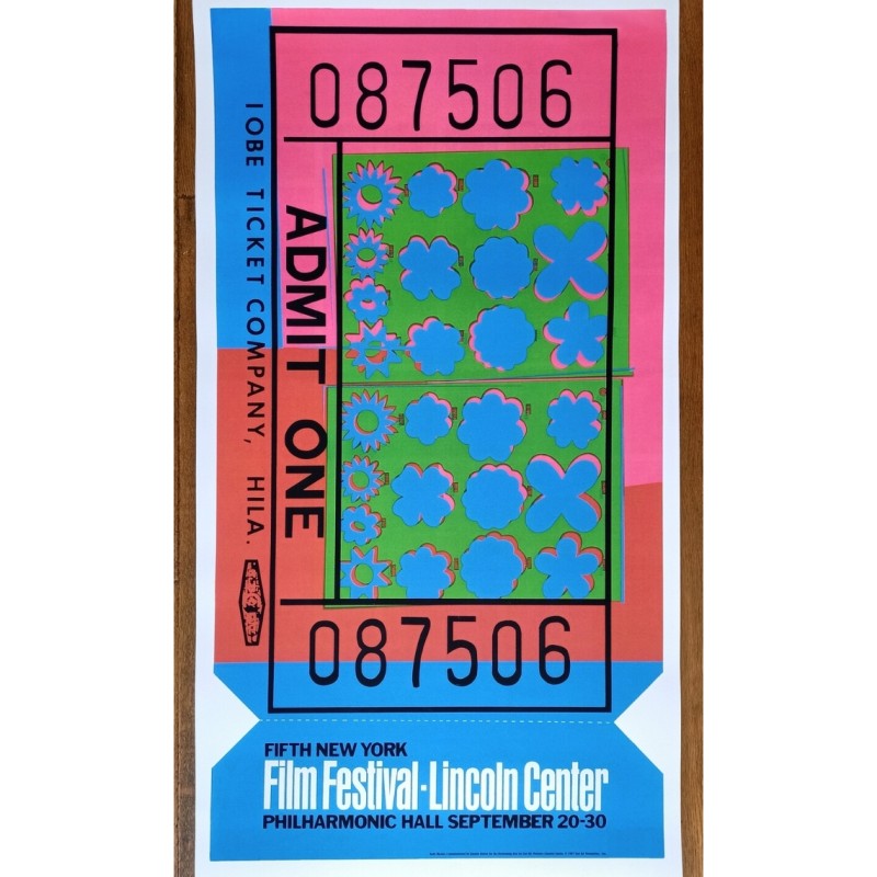 Andy Warhol Lincoln Center 1967 Ticket Poster