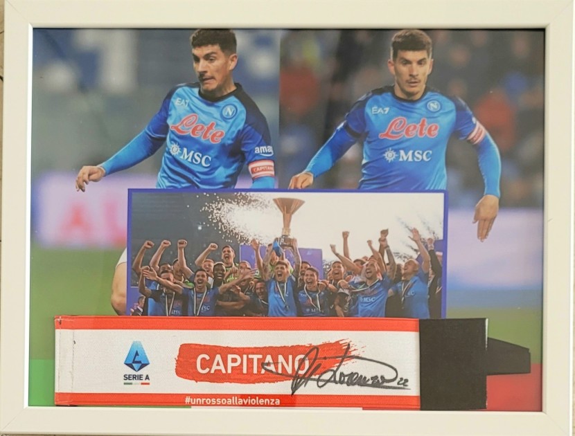 "A Red against the Violence" Framed Captain's Armband - Signed by Giovanni Di Lorenzo