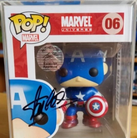 Stan Lee Signed Marvel Captain America Funko Pop