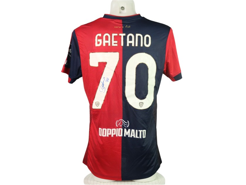 Gaetano Signed Unwashed Shirt, Cagliari vs Empoli 2024