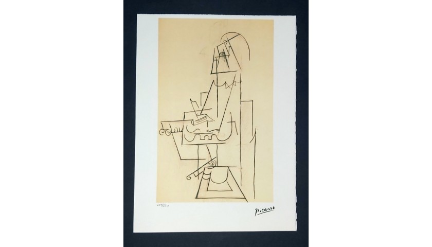 Pablo Picasso - Original Offset Lithograph Print with Dry Stamp