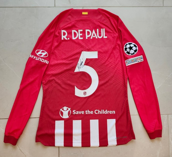 Rodrigo de Paul's  Atletico Madrid Match Issued Signed Shirt