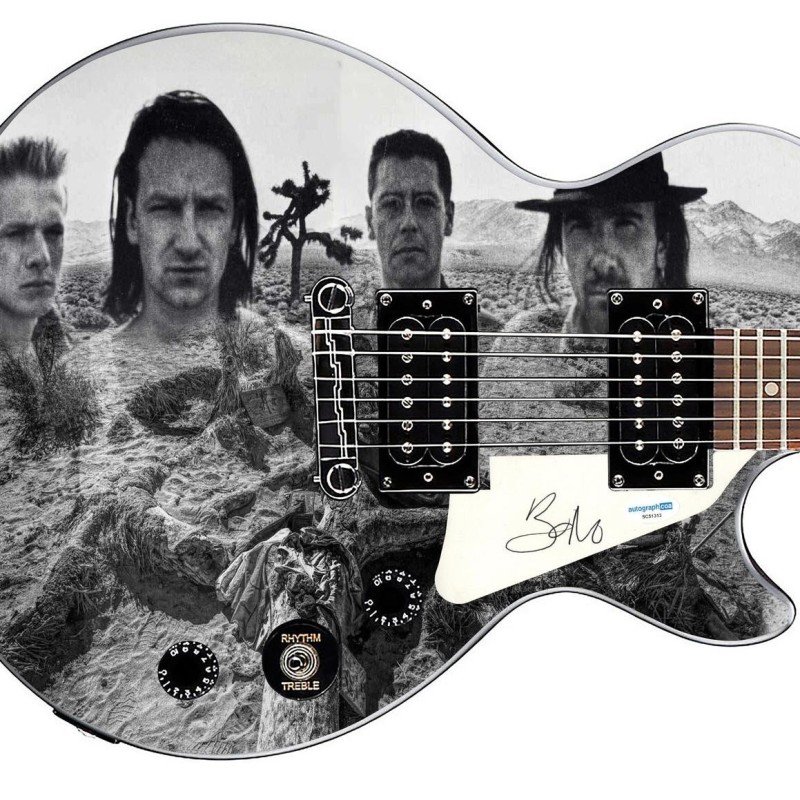 Bono of U2 Signed Custom Epiphone "Joshua Tree" Graphics Guitar