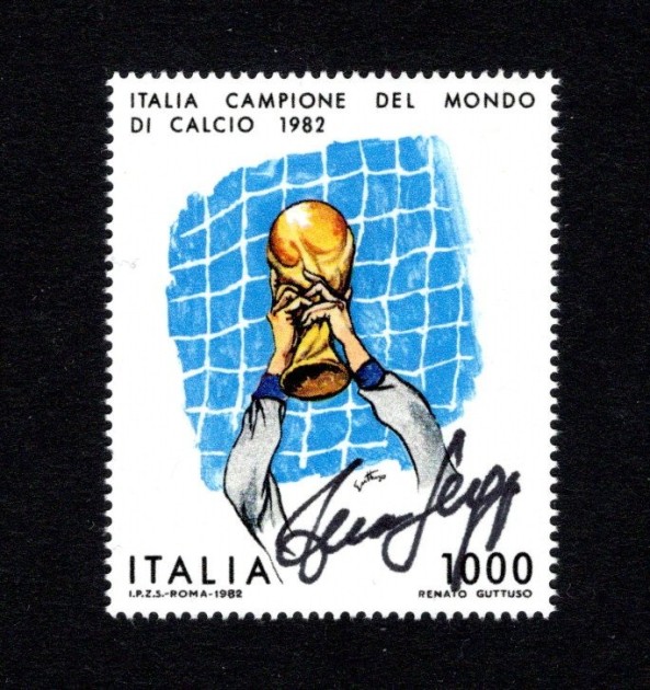 1,000 Lire 1982 Fifa World Cup - Stamp Signed by Franco Selvaggi