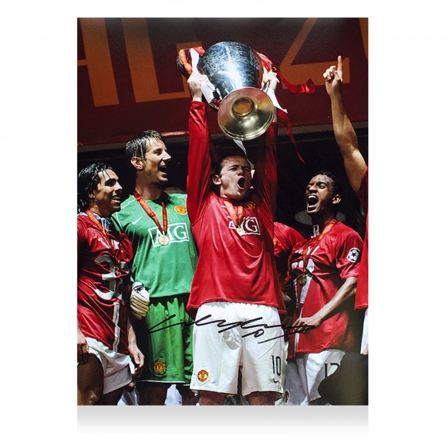 Wayne Rooney Signed Manchester United Photo: 2008 UEFA Champions League Winner