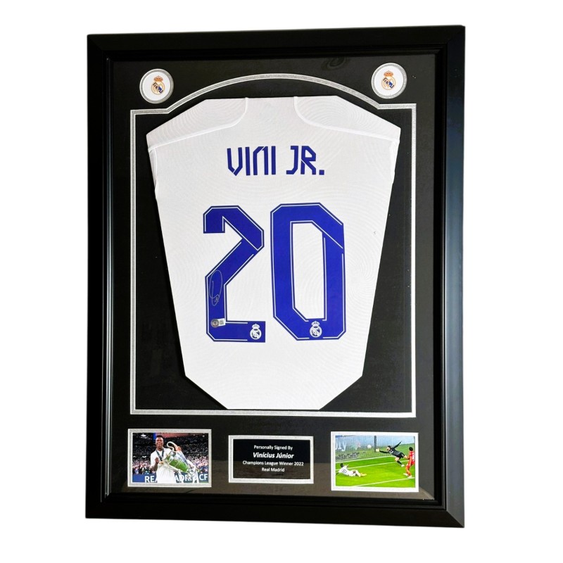 Vinícius Júnior's Real Madrid Signed Football Framed Shirt