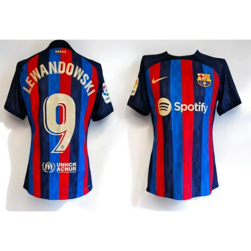 Lewandowski's FC Barcelona 2022/23 Match-Issued Shirt