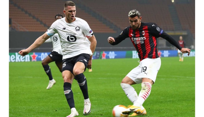 Theo Hernandez's Worn Shirt, AC Milan-Lille 2020