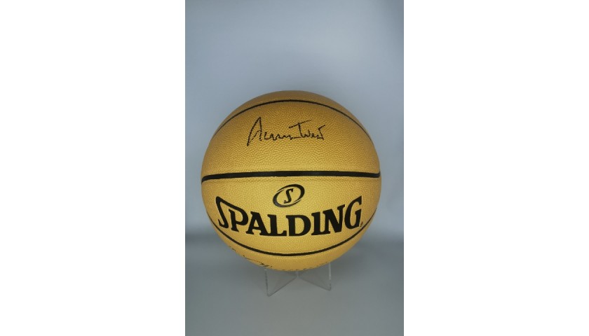 Jerry West & Magic Johnson Autographed Authentic Spalding Basketball
