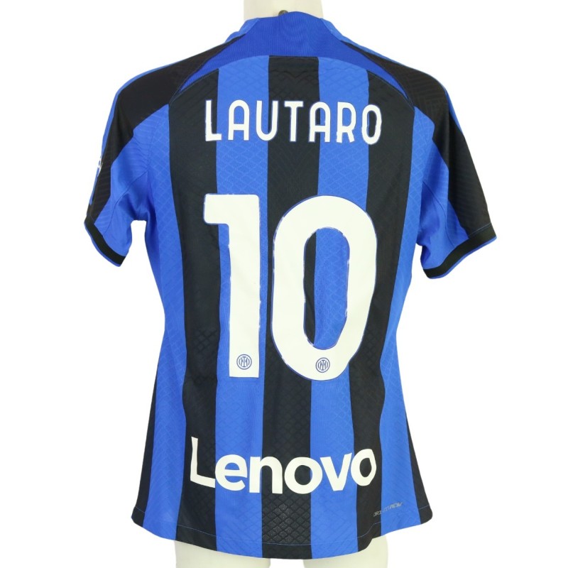 Lautaro's Match-Issued Shirt, Milan vs Inter - Italian Super Cup 2023