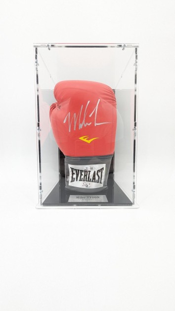 Mike Tyson Signed Boxing Glove In Display Case