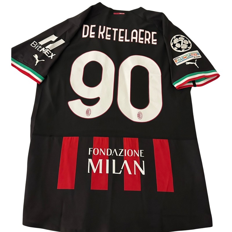De Ketelaere's Milan Match-Issued Shirt, UCL 2022/23