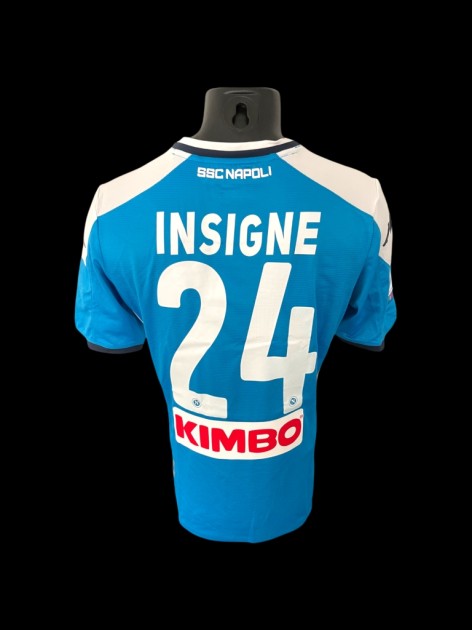 Lorenzo Insigne Napoli Match Shirt, Series A 2020 - CharityStars