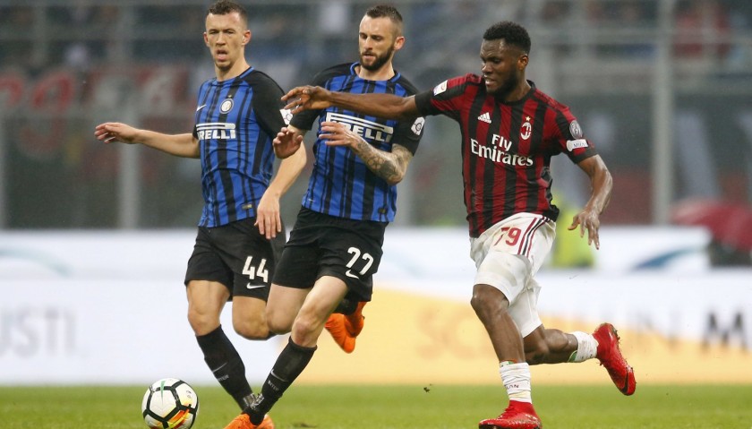Kessie's Match-Worn Milan-Inter Shirt with Special Patch - Unwashed