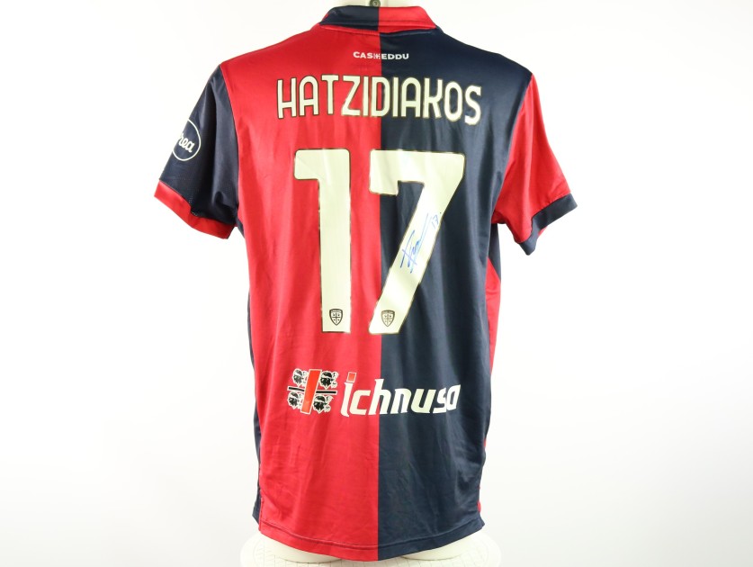 Hatzidiakos Unwashed and Signed Shirt, Cagliari vs Monza 2023