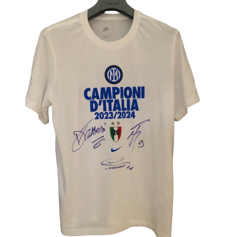 Official Inter Milan Scudetto T-Shirt, 2023/24 - Signed by the Players