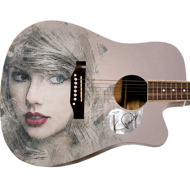 Chitarra grafica acustica personalizzata "Stand Up" firmata da Taylor Swift