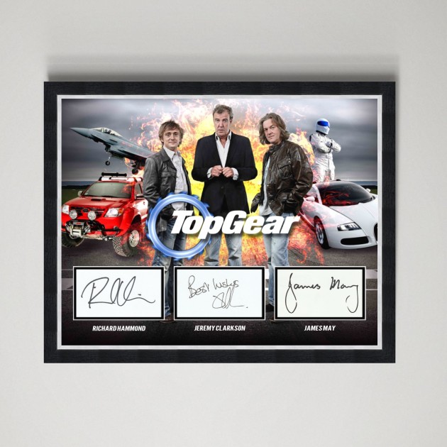 James May, Richard Hammond & Jeremy Clarkson Signed Top Gear Display