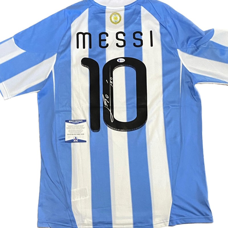 Maglia replica firmata di Messi per i Mondiali di calcio 2010