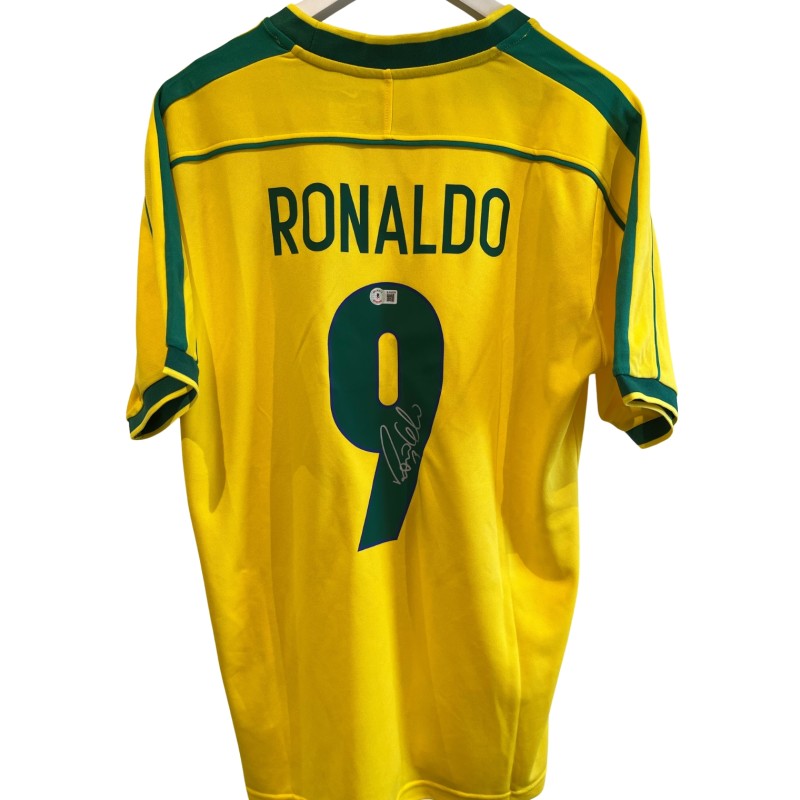 Replica della maglia firmata di Ronaldo per il Brasile 1998