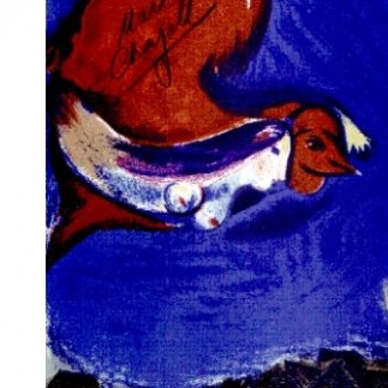 Lithograph "Femme oiseux" Marc Chagall paint, 1950