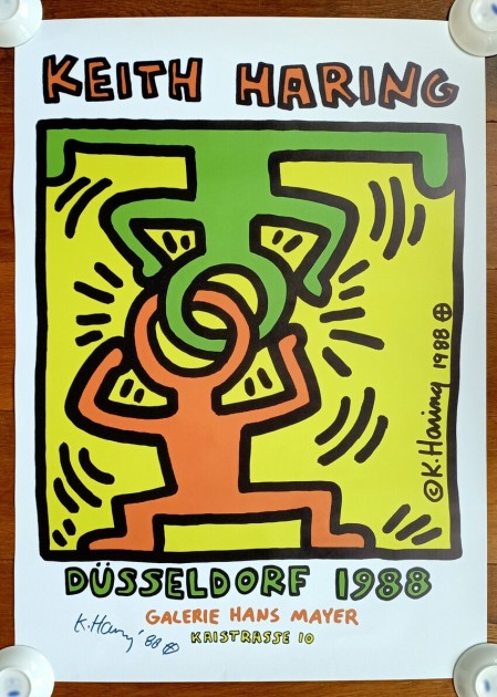Hans Mayer Galerie Original 1988 Poster by Keith Haring
