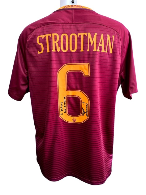 Maglia ufficiale Strootman Roma, 2016/17 - Autografata