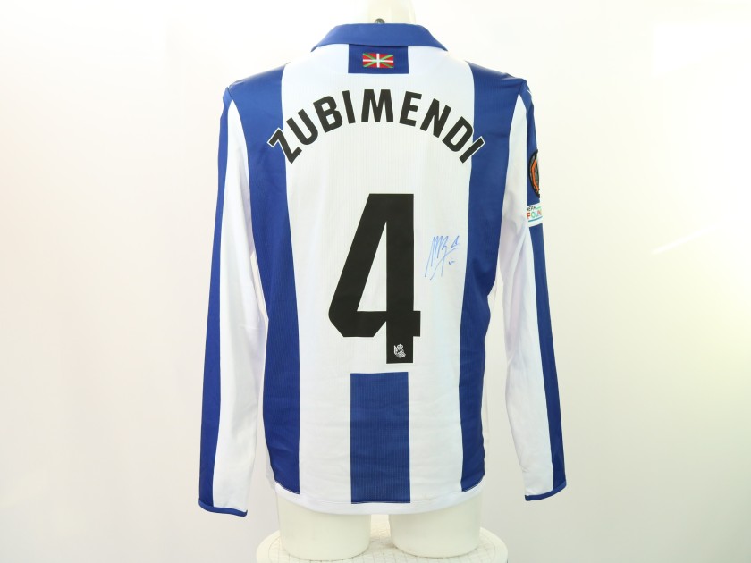 Maglia unwashed Zubimendi Real Sociedad vs Ajax, Europa League 2024 - Autografata